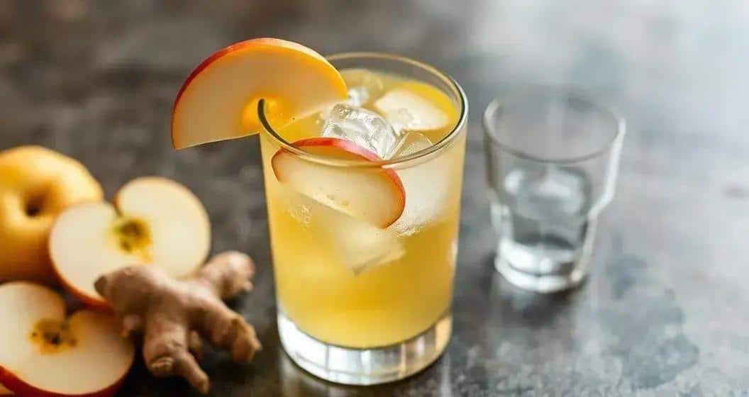 Ingredienti della Cachaça con sciroppo di zenzero e mela Ingredienti della Cachaça con sciroppo di zenzero e mela