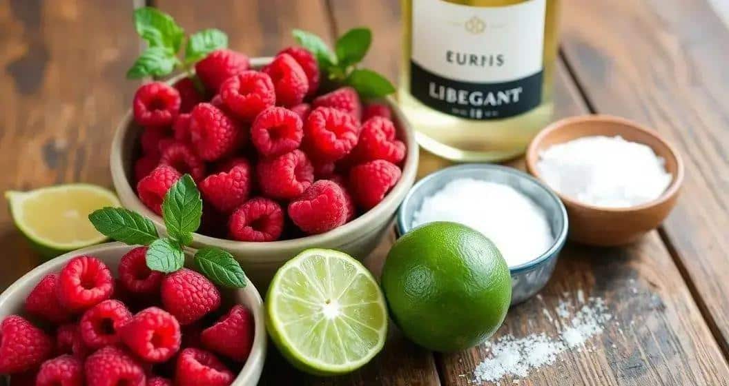 Ingredienti della Caipirinha ai Lamponi con Spumante