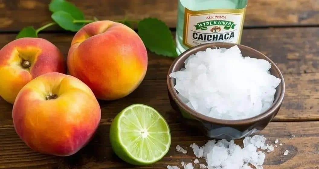 Ingredienti della Caipirinha alla Pesca