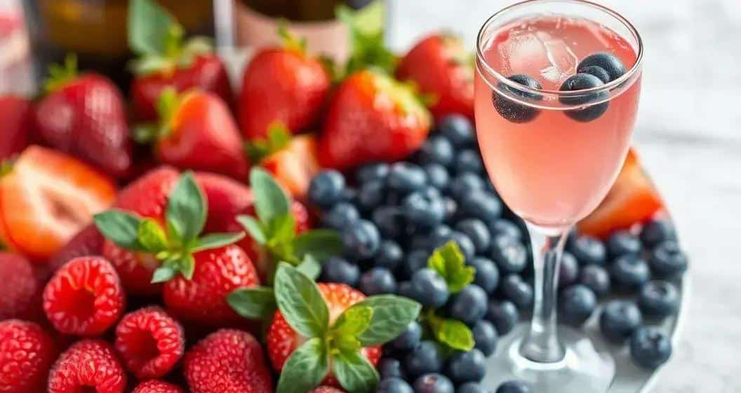 Ingredienti per champagne con succo di frutti rossi Ingredienti per champagne con succo di frutti rossi