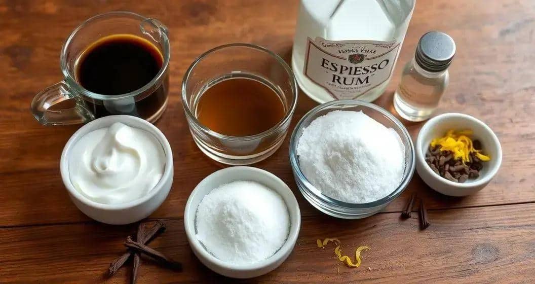 Ingredienti per Cocktail Cubano con Caffè e Panna