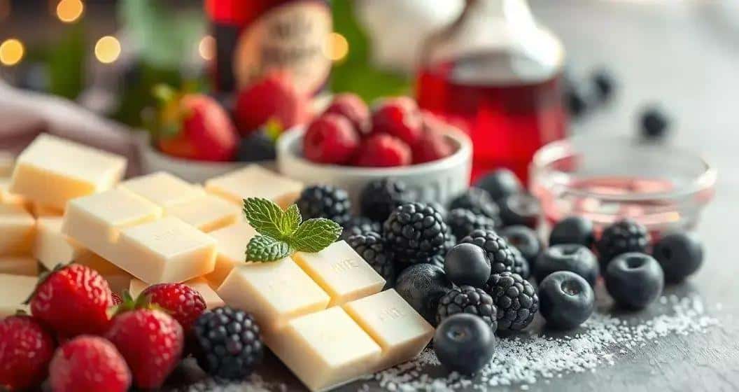 Ingredienti per il Cioccolato Bianco con Liquore ai Frutti di Bosco