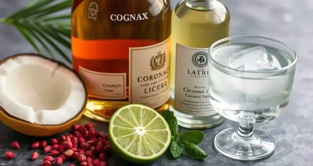 Ingredienti per il Cognac con Liquore al Cocco e Pepe Rosa
