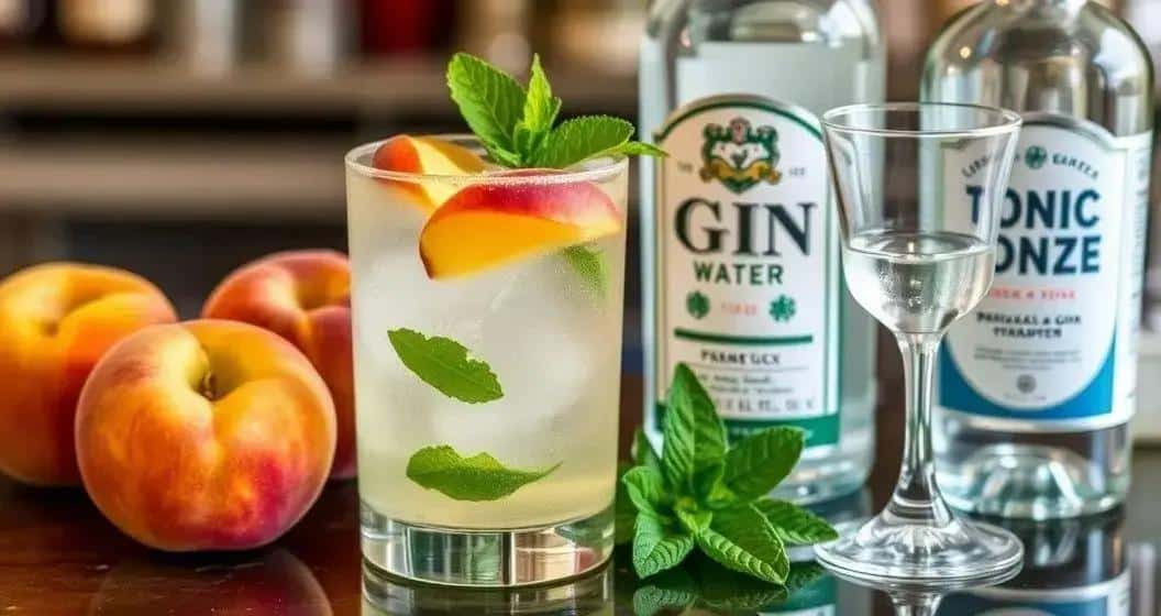 Ingredienti per il Gin Tonic con Pesca Ingredienti per il Gin Tonic con Pesca