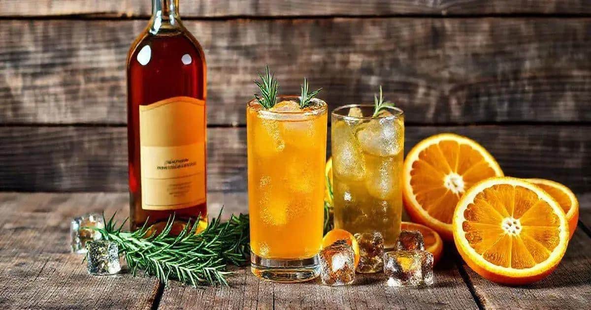 Ingredienti per il whisky con soda all’arancia e rosmarino