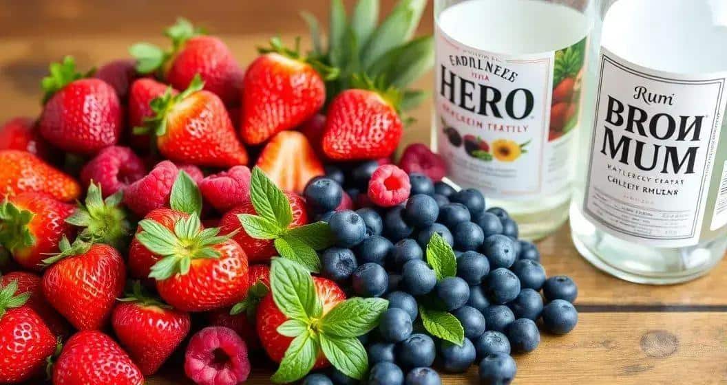 Ingredienti per la Birra con schiuma ai frutti rossi e rum