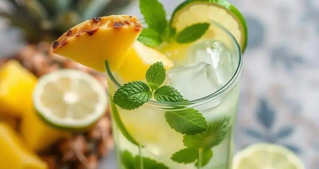 Ingredienti per la Cachaça con Ananas e Menta Ingredienti per la Cachaça con Ananas e Menta