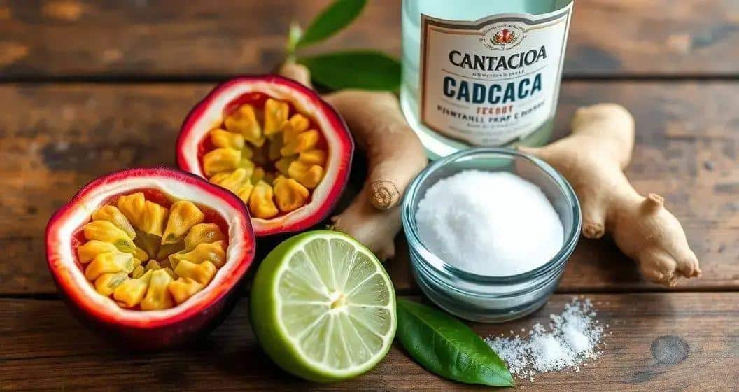 Ingredienti per la Caipirinha al Frutto della Passione con Zenzero