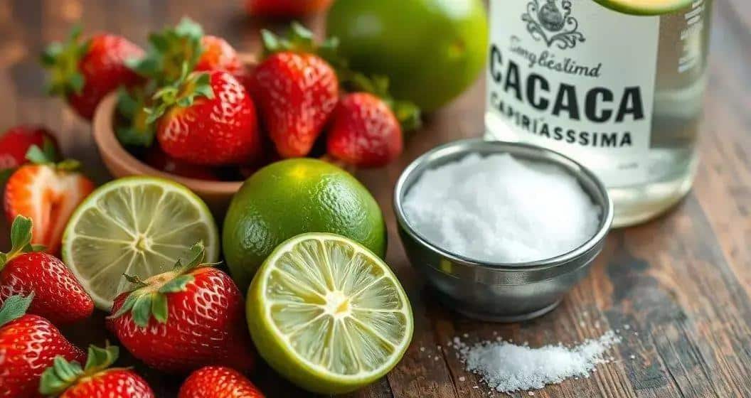 Ingredienti per la Caipiríssima alla Fragola