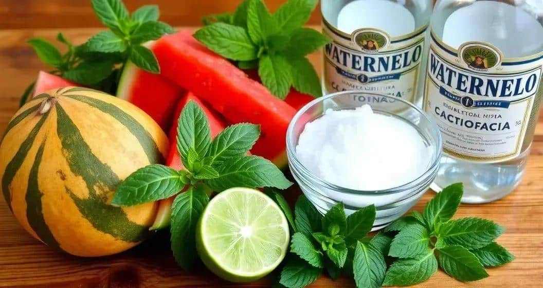 Ingredienti per la Caipiríssima all’anguria e menta