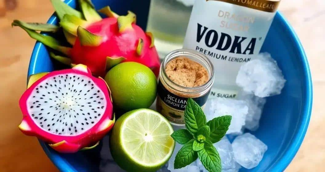 Ingredienti per la Caipiroska al Frutto del Drago