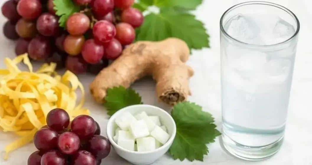 Ingredienti per la Soda all’uva con scorza di zenzero Ingredienti per la Soda all’uva con scorza di zenzero