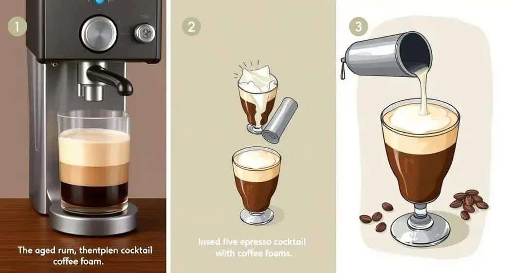 Metodi di Preparazione per Rum Invecchiato con Schiuma di Caffè Metodi di Preparazione per Rum Invecchiato con Schiuma di Caffè