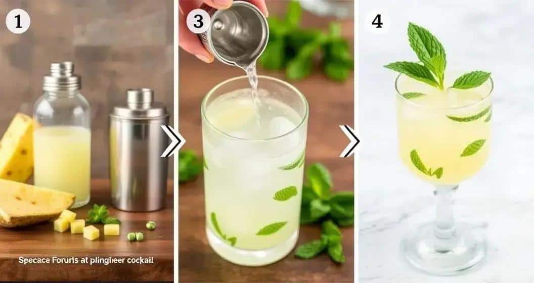 Método di Preparazione: Cachaça con Ananas e Menta Método di Preparazione: Cachaça con Ananas e Menta