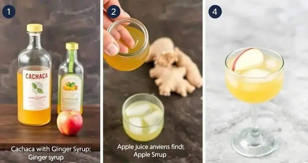 Metodo di preparazione della Cachaça con sciroppo di zenzero e mela Metodo di preparazione della Cachaça con sciroppo di zenzero e mela