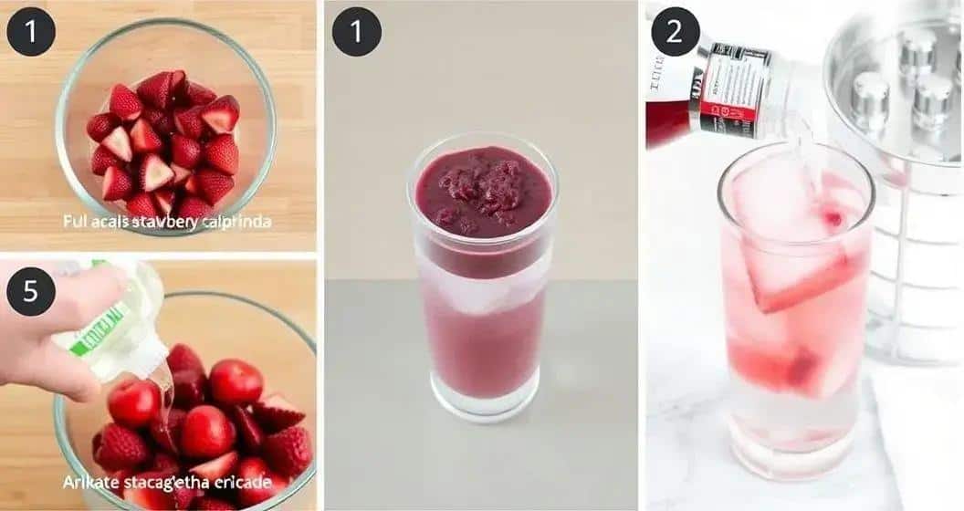 Metodo di Preparazione della Caipirinha di Açaí e Fragole Metodo di Preparazione della Caipirinha di Açaí e Fragole