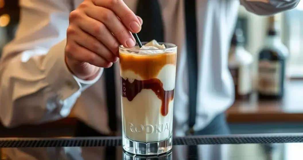 Preparazione del cocktail White Russian Preparazione del cocktail White Russian