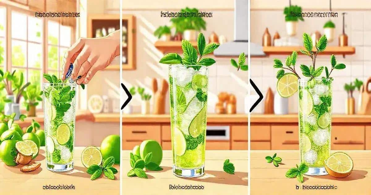 Preparazione del Mojito con Soda alla Mela Verde e Zenzero