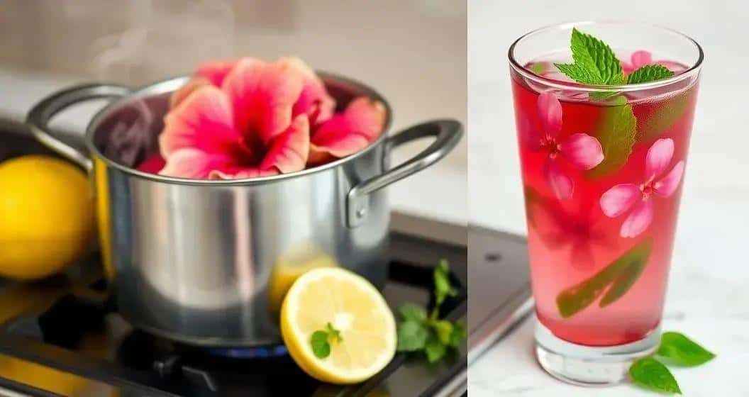 Preparazione del Tè All’Ibisco e Limone