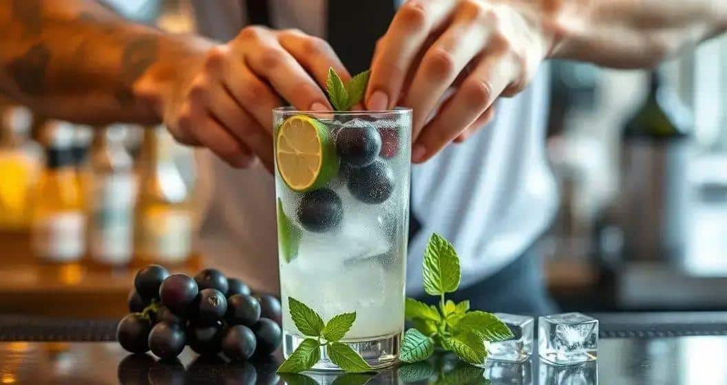 Preparazione della Caipiroska all’uva