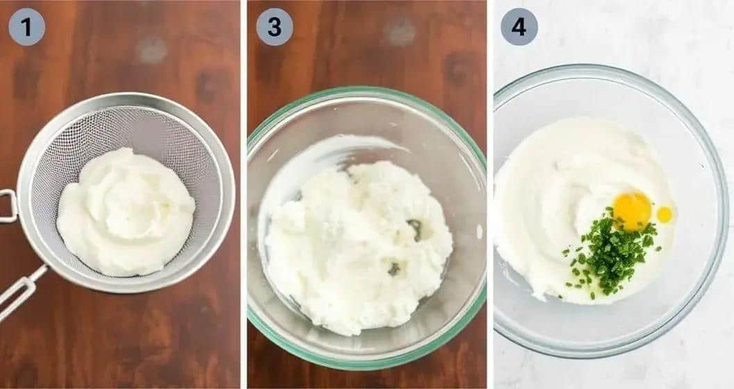 Preparazione della crema di ricotta Preparazione della crema di ricotta