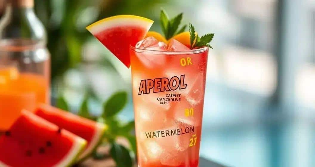 servire laperol con succo di anguria e scorza di limone - Best Blog Brasil - Os Blogs mais Incríveis da Web