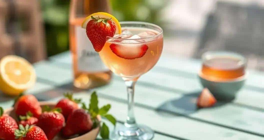 Vino Rosé con Liquore alla Fragola e Scorza di Limone: Cocktail Estivo Rinfrescante