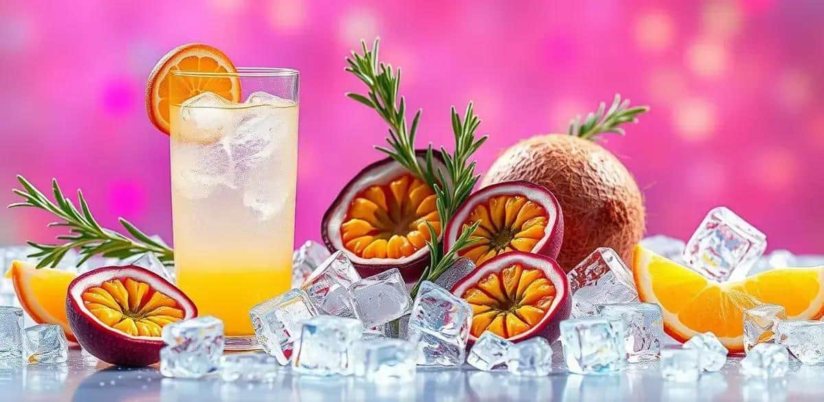 Ingredientes da Água de Coco com Suco de Maracujá e Alecrim