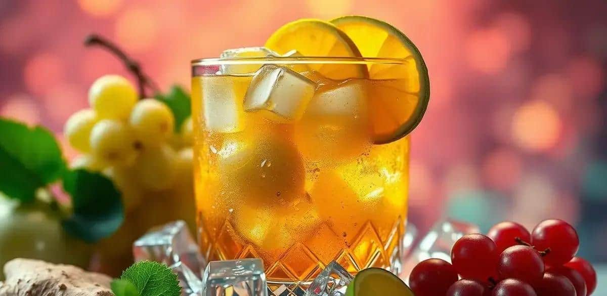 Método de Preparo da Caipiroska de Uva Verde com Xarope de Gengibre