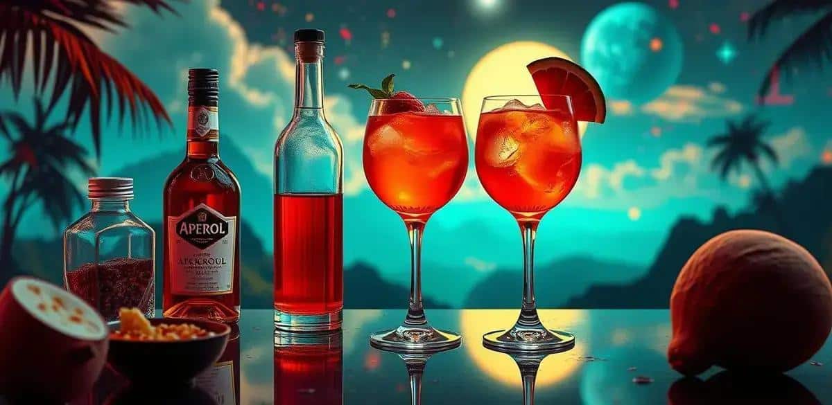 Método de Preparo do Aperol com Licor de Coco e Frutas Vermelhas