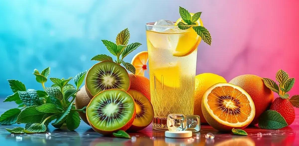 Ingredientes do Drink Verde com Refrigerante de Kiwi e Hortelã