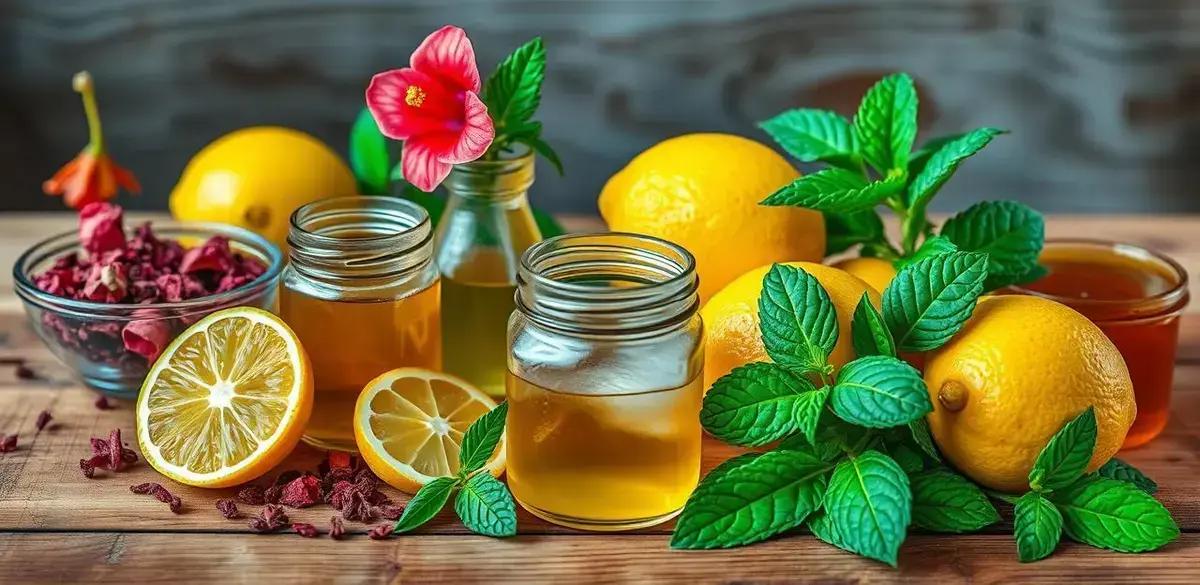 Ingredientes do Energético com Chá de Hibisco e Limão