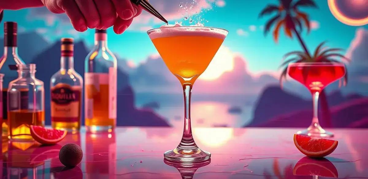 Método de Preparo do Tequila Sunrise com Espuma de Maracujá
