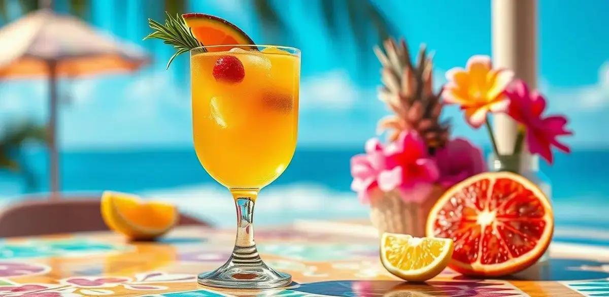 Pisco Sour com frutas tropicais e alecrim: uma bebida refrescante e diferente