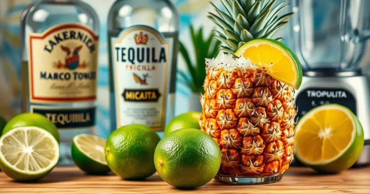 Ingredientes da Margarita com Espuma de Abacaxi
