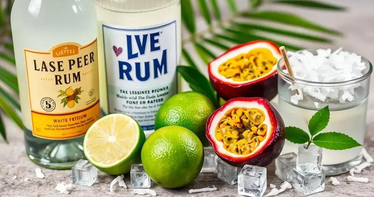 Ingredientes da Receita de Rum com Maracujá e Raspas de Coco