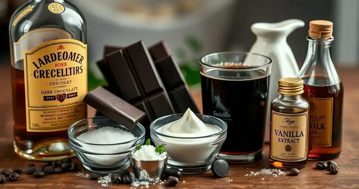 Ingredientes do Licor de Chocolate com Whisky e Café