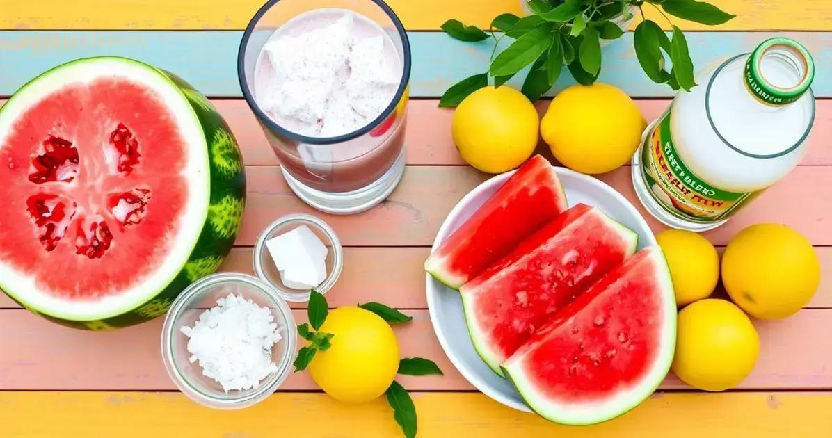 Ingredientes do Mocktail de Melancia com Espuma de Limão