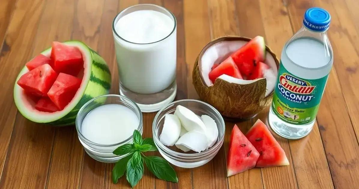 Ingredientes do Refrigerante de Melancia com Espuma de Coco