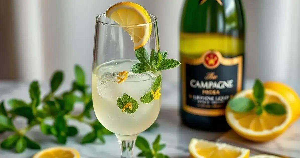 Ingredientes para Champagne com Licor de Coco e Raspas de Limão