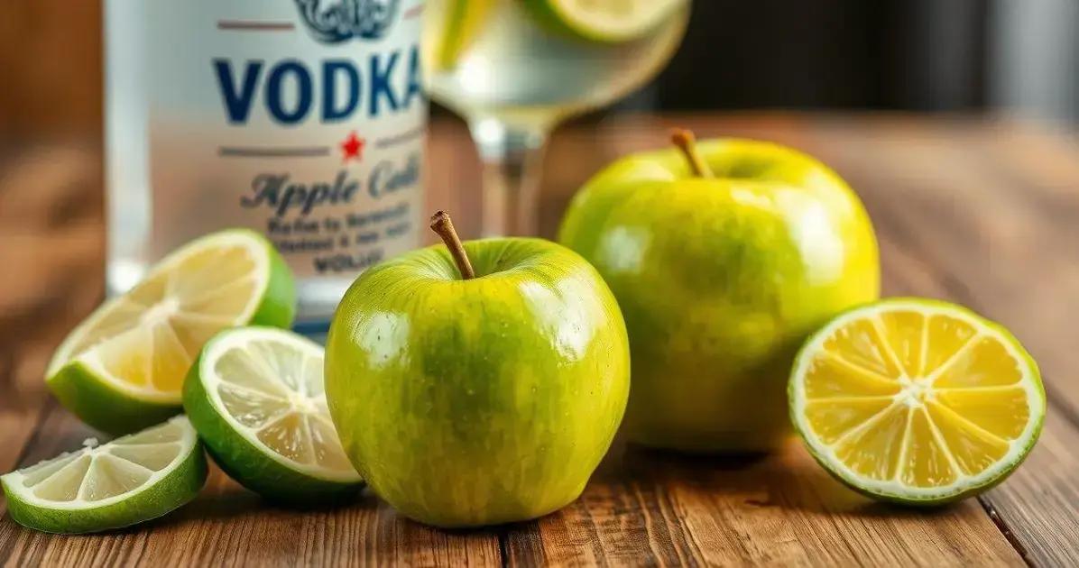 Ingredientes para Licor de Maçã Verde com Vodka e Limão