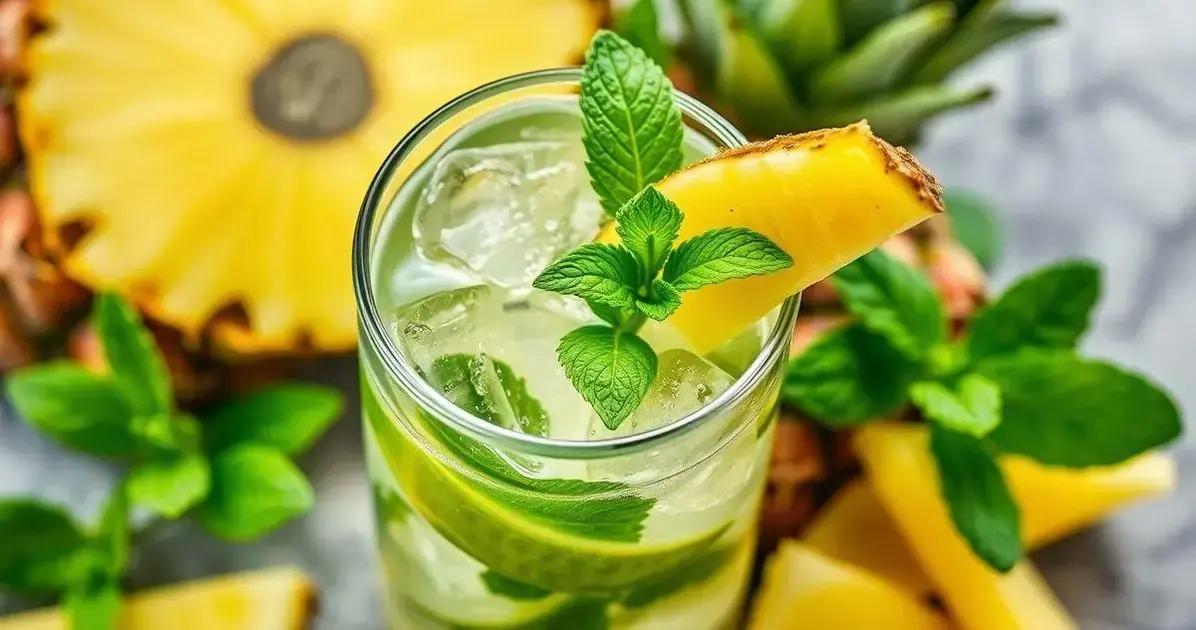 Ingredientes para o Saque com Espuma de Abacaxi e Hortelã