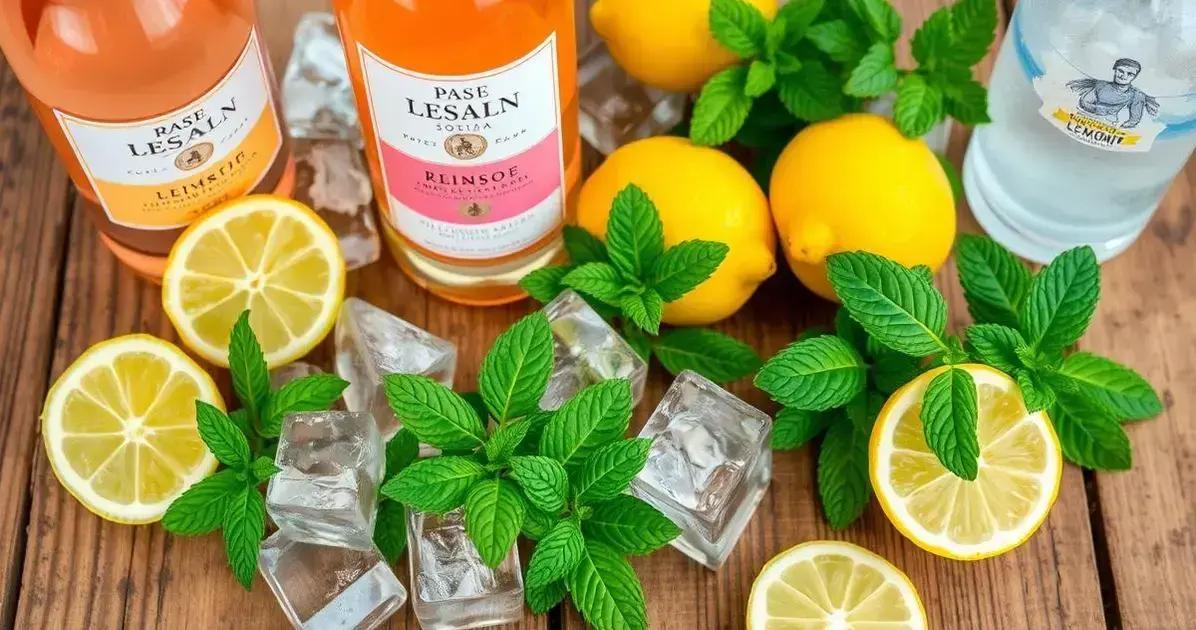 Ingredientes para Vinho Rosé com Refrigerante de Limão Siciliano