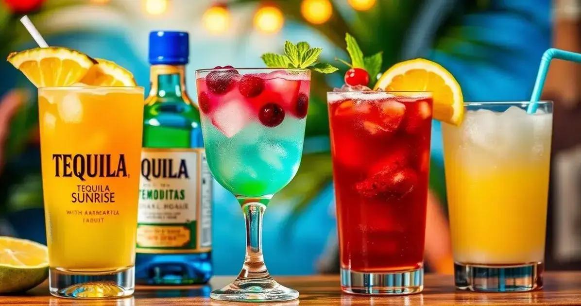 Sugestões de drinks com tequila e frutas tropicais