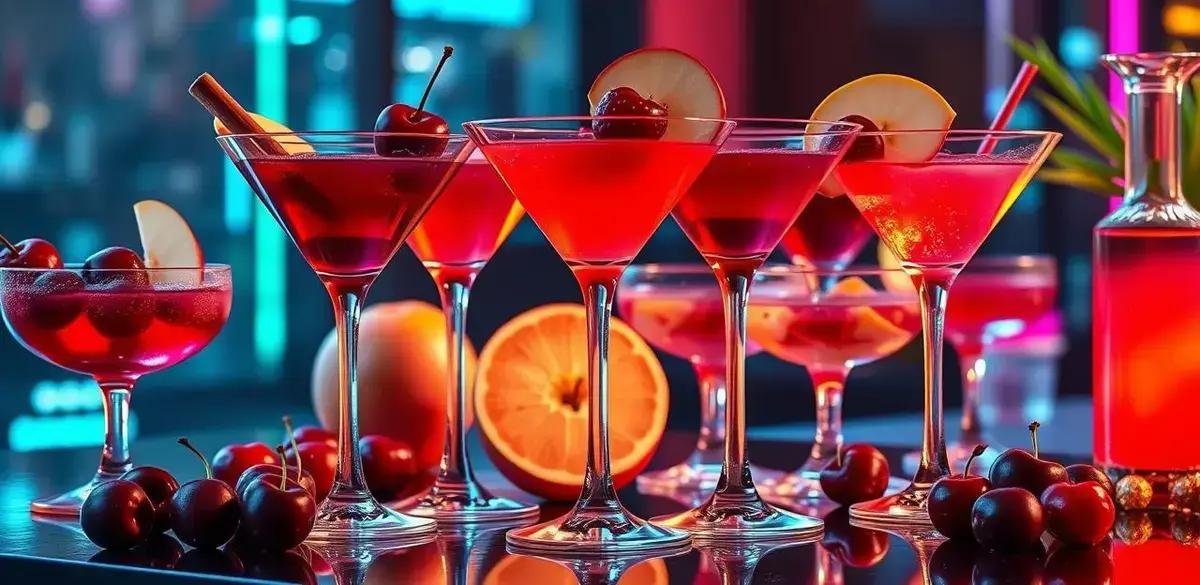 Variações do Martini com Licor de Cereja e Canela