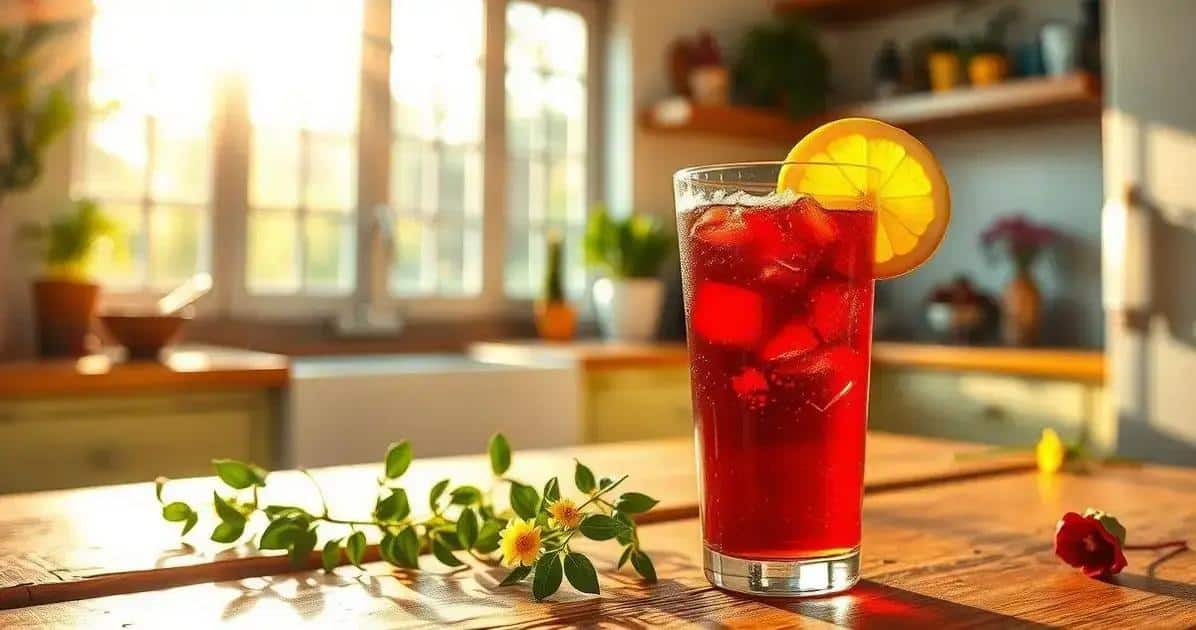 Chá Gelado de Hibisco com Limão Siciliano: Refresco Refrescante e Saudável