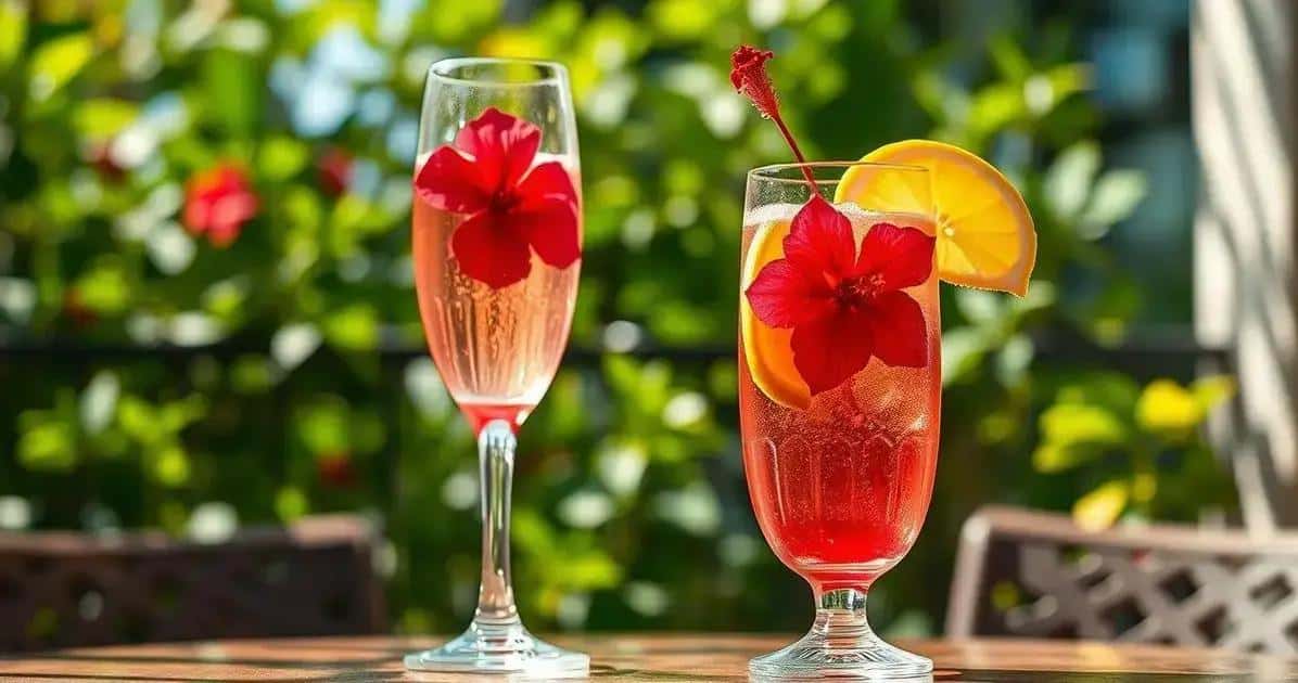 Champagne com Chá de Hibisco e Suco de Limão: Experimente esta Delícia Refrescante!