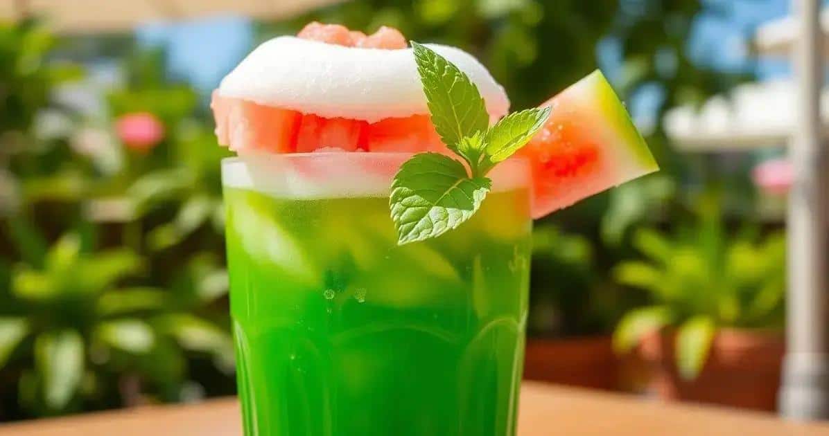 Drink Verde com Espuma de Melancia e Gengibre: A Bebida Refrescante do Verão