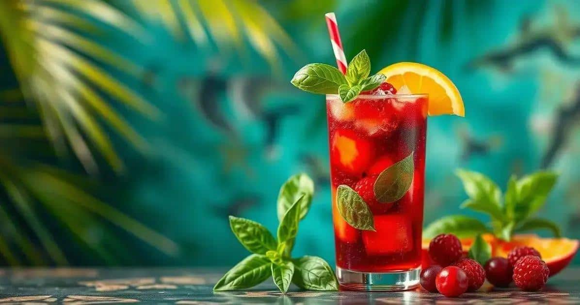 Energético Tropical com Frutas Vermelhas e Manjericão: Refresque-se com Sabor