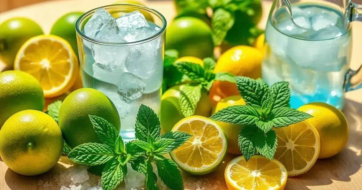 Ingredientes da Limonada Tropical com Hortelã